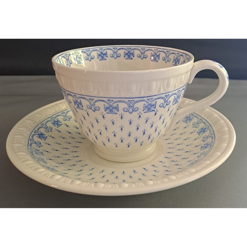 ERMINE-BLUE CUP & SAUCER SET FOOTED BY COPELAND SPODE